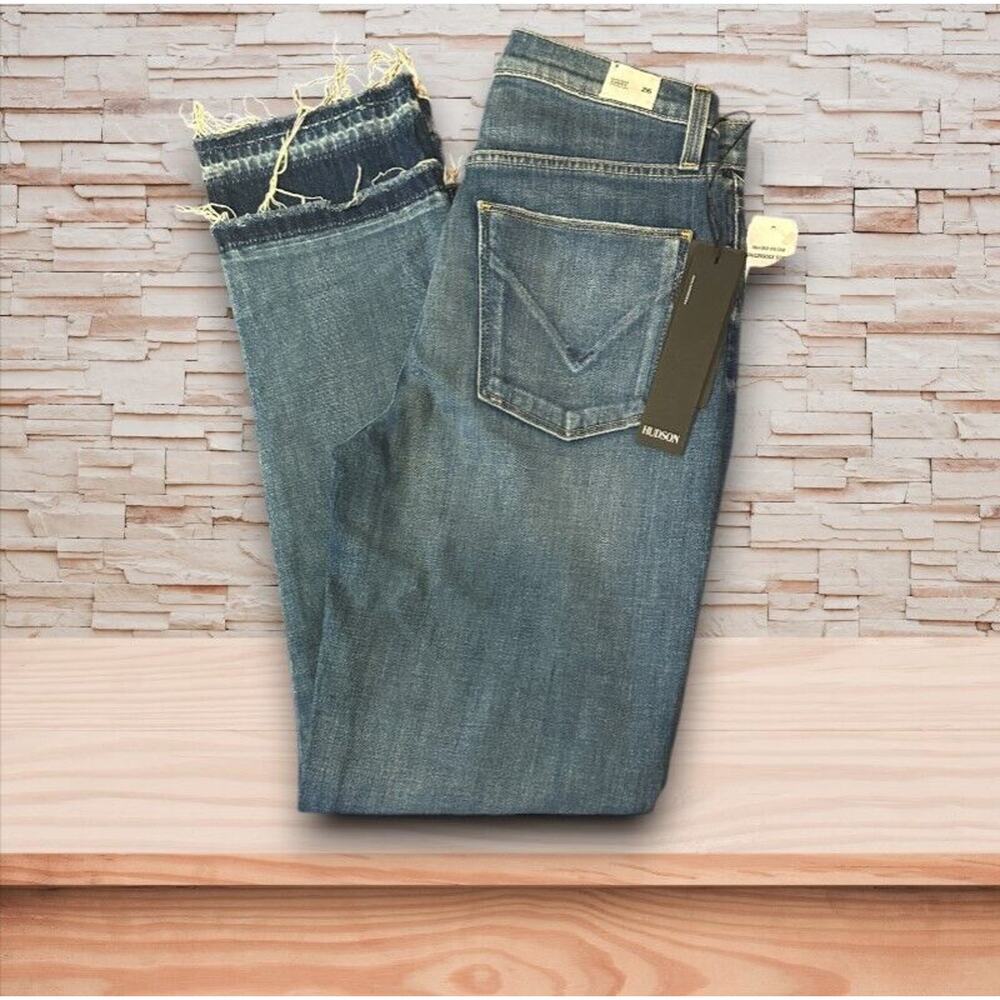 Hudson Jean Zoeey High Rise Straight Crop Double Step Social Grace Size 26 NWT - Picture 4 of 9